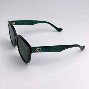 Gucci GG0960SA 001 Sunglasses Black Green Swirl Women Gucci Women Sunglasses Black Green Square GG0960SA 001 NEW  main image 4